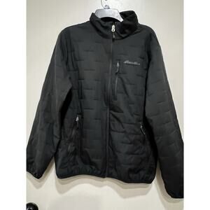 Eddie Bauer Men's Midweight quilted insulated Mock ,Zipper Jacket Black Sz-M